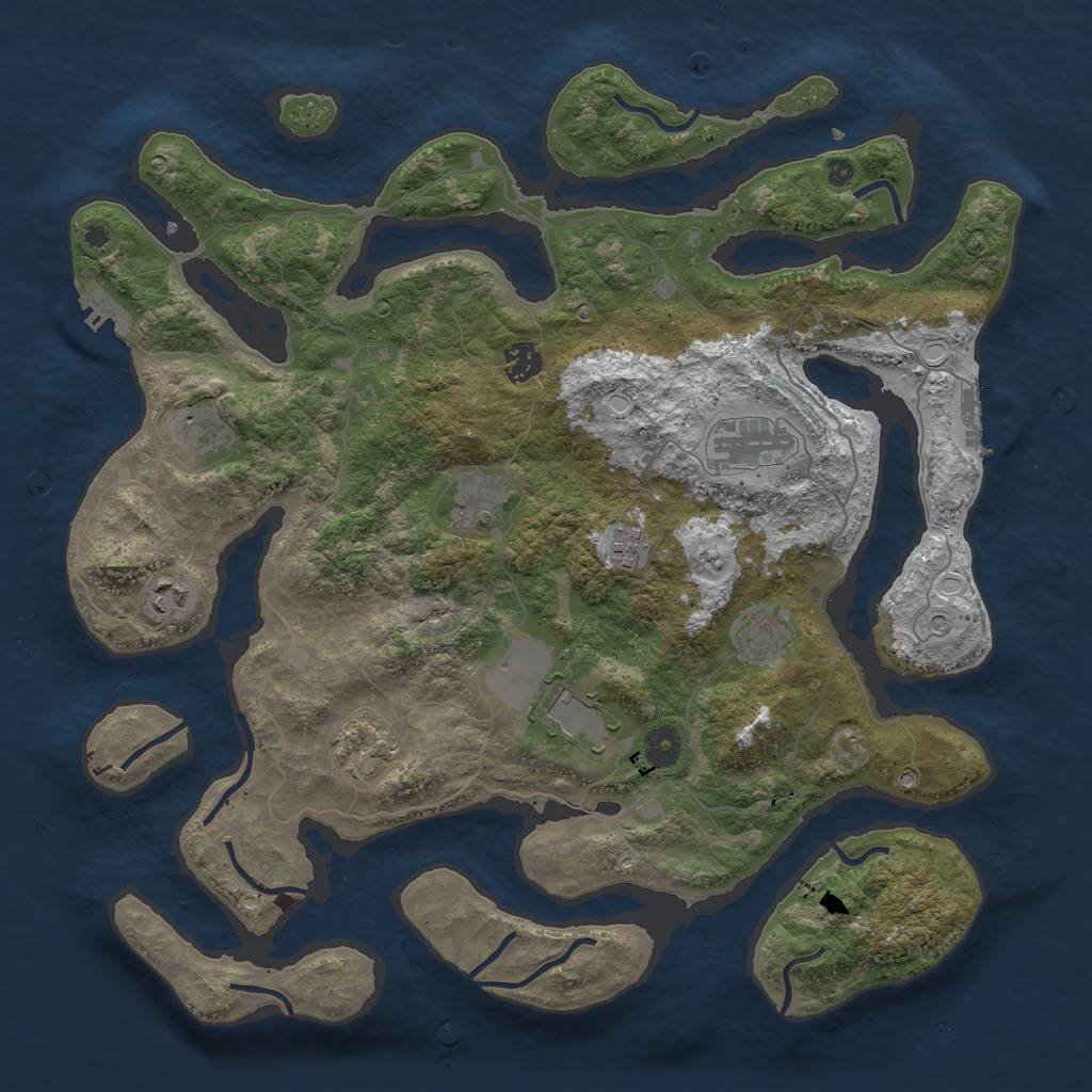 Rust Map: Procedural Map, Size: 4100, Seed: 22367679, 20 Monuments