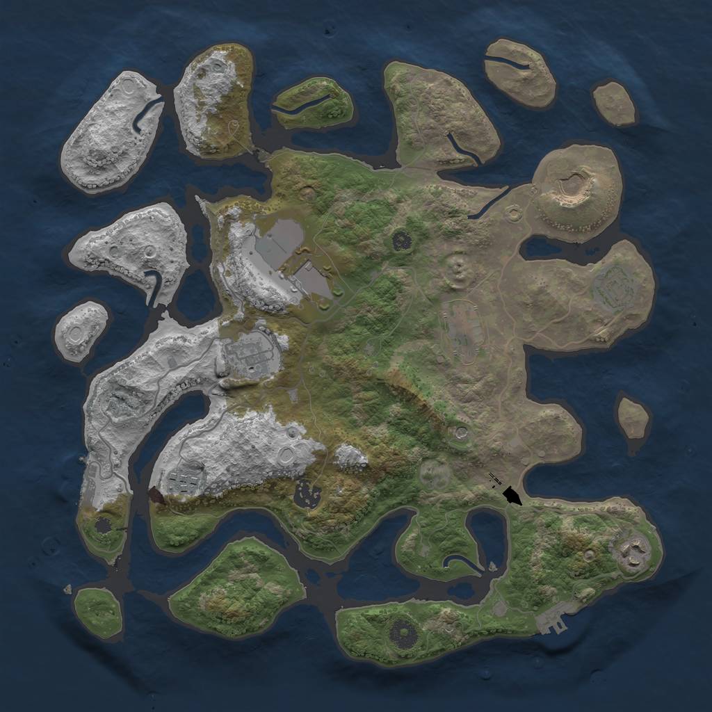 Rust Map: Procedural Map, Size: 3750, Seed: 754975445, 19 Monuments