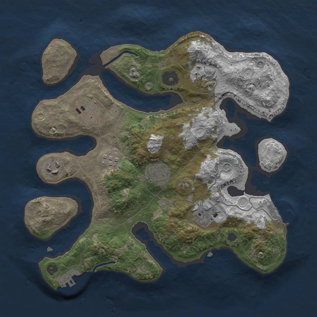 Rust Map: Procedural Map, Size: 3000, Seed: 1748500829, 17 Monuments