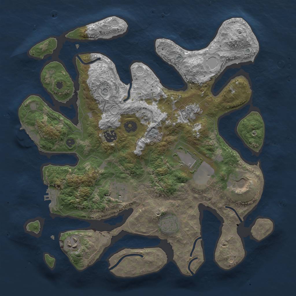 Rust Map: Procedural Map, Size: 3500, Seed: 564564, 19 Monuments