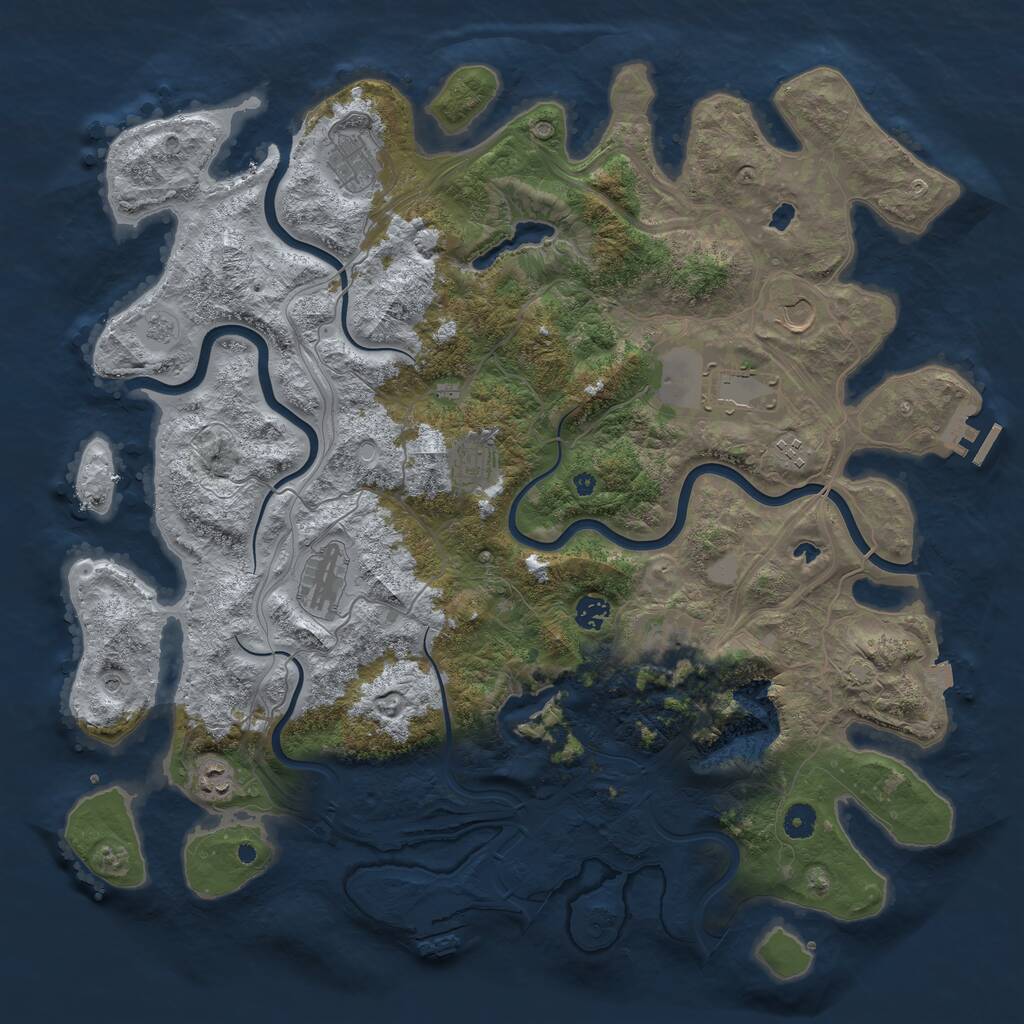 Rust Map: Procedural Map, Size: 4500, Seed: 799404081, 15 Monuments