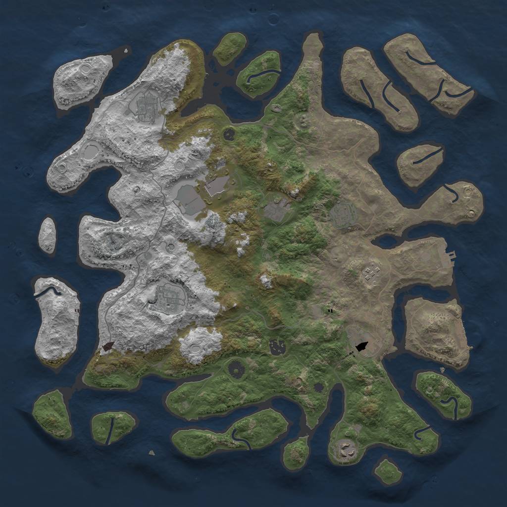 Rust Map: Procedural Map, Size: 4500, Seed: 799404081, 20 Monuments