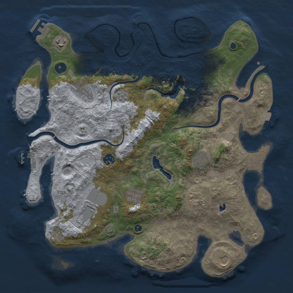 Rust Map: Procedural Map, Size: 4000, Seed: 1121228697, 15 Monuments