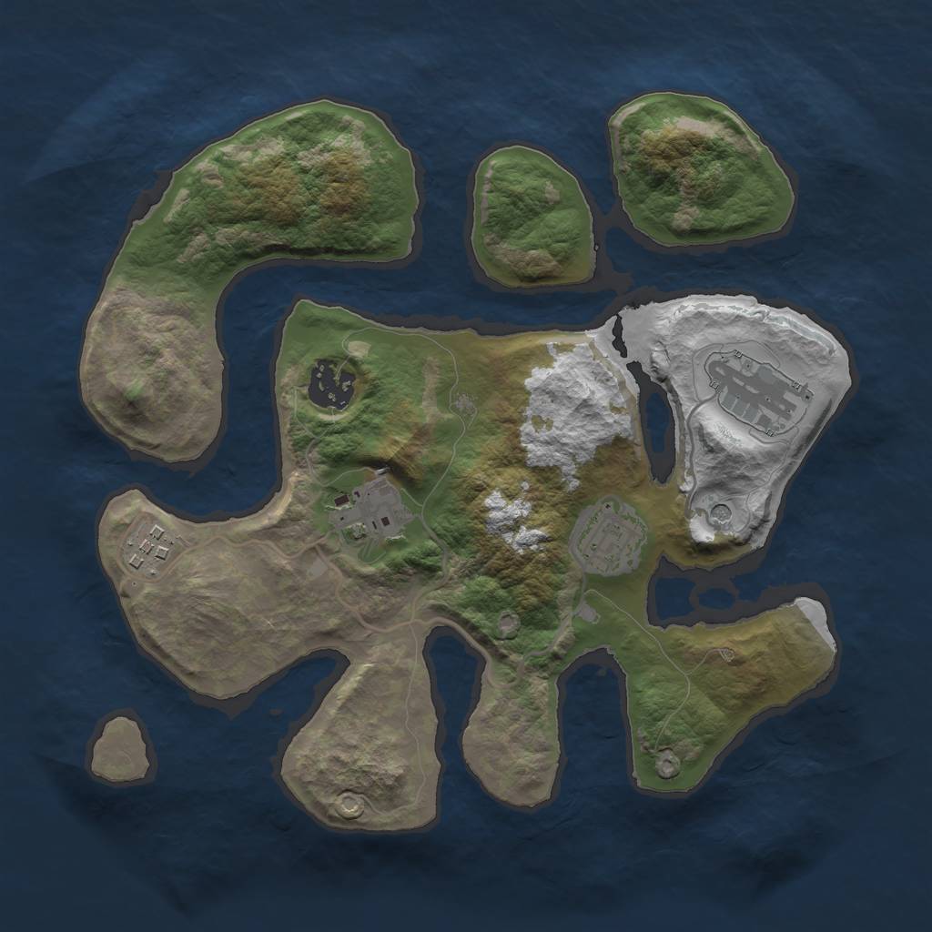 Rust Map: Barren, Size: 2900, Seed: 23498, 8 Monuments