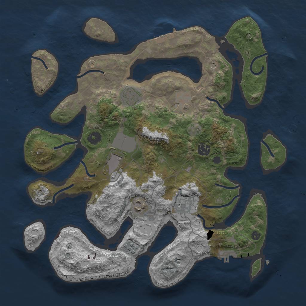 Rust Map: Procedural Map, Size: 3500, Seed: 238496430, 18 Monuments