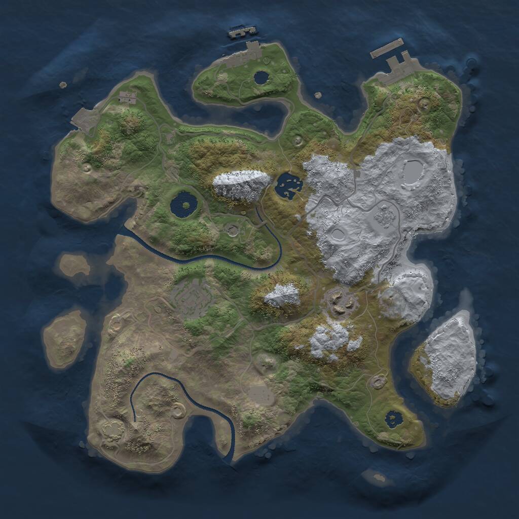 Rust Map: Procedural Map, Size: 3000, Seed: 484367738, 9 Monuments
