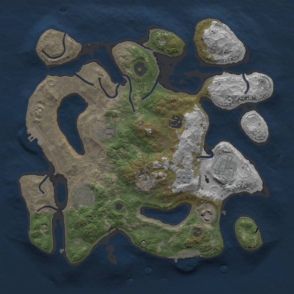 Rust Map: Procedural Map, Size: 3250, Seed: 31102017, 16 Monuments