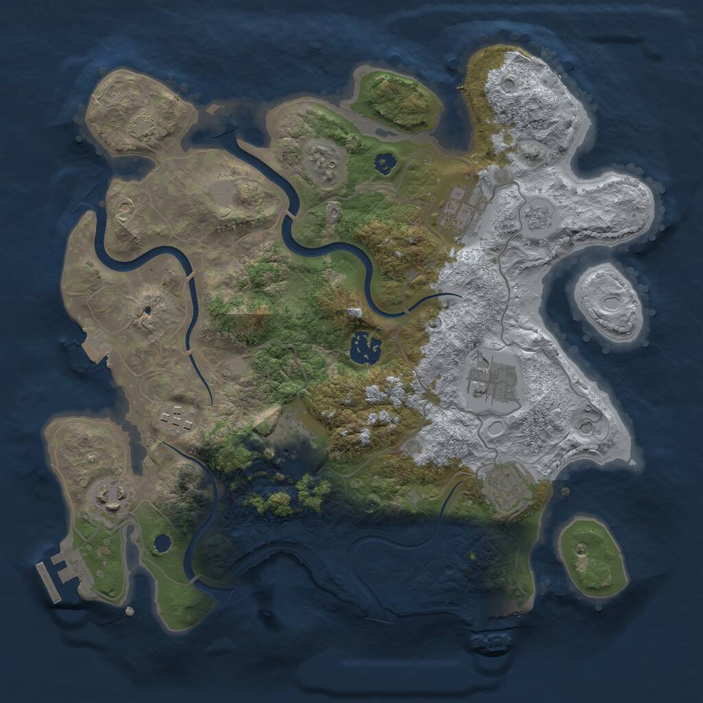Rust Map: Procedural Map, Size: 3250, Seed: 31102017, 13 Monuments