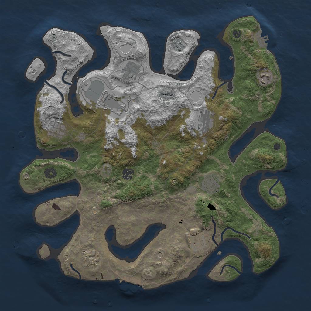 Rust Map: Procedural Map, Size: 3900, Seed: 1459964967, 21 Monuments