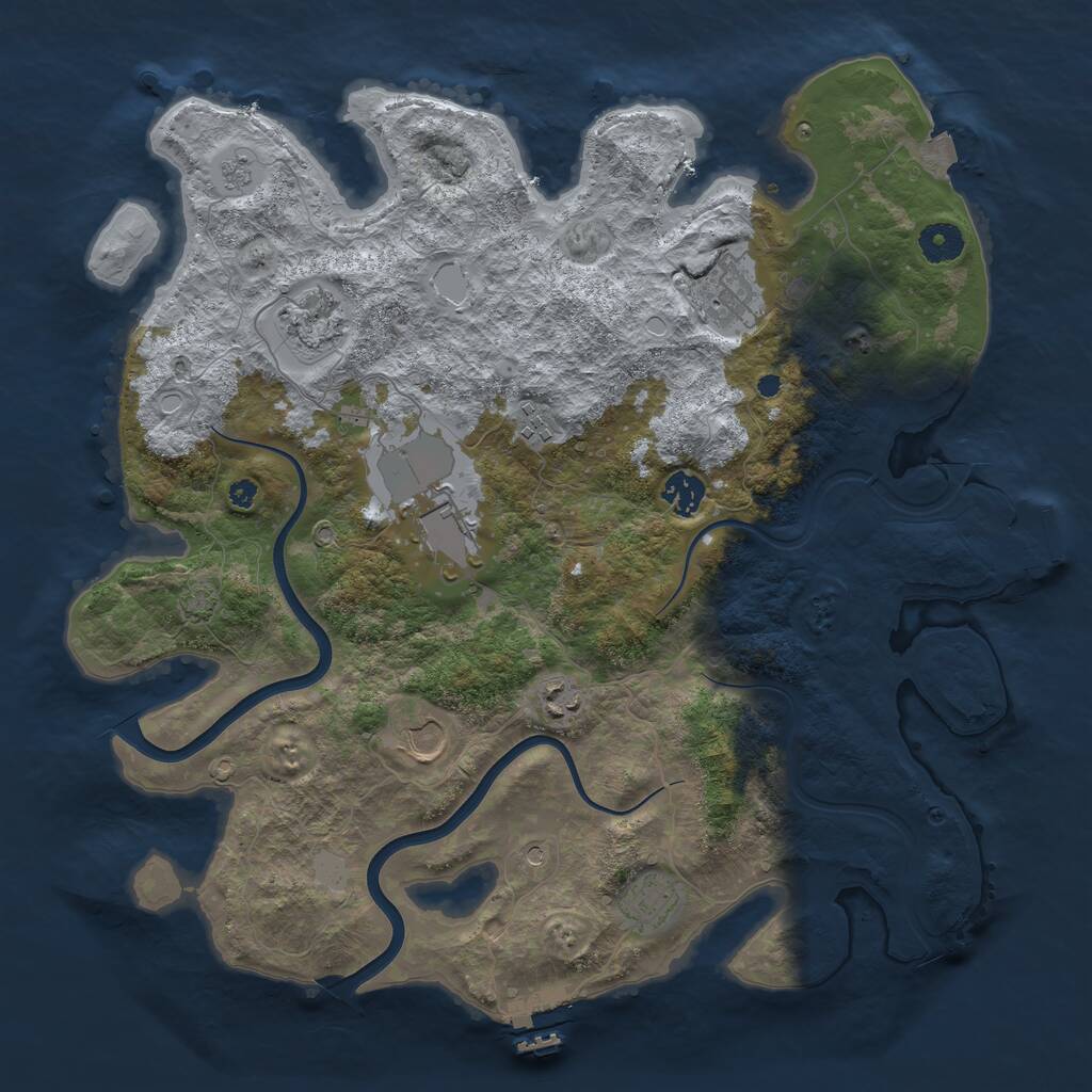 Rust Map: Procedural Map, Size: 3900, Seed: 1459964967, 14 Monuments