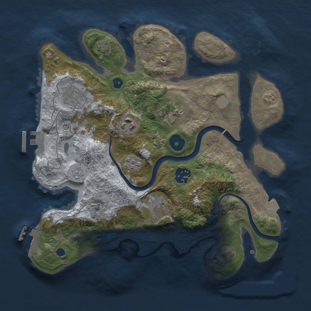 Rust Map: Procedural Map, Size: 3000, Seed: 24426, 12 Monuments