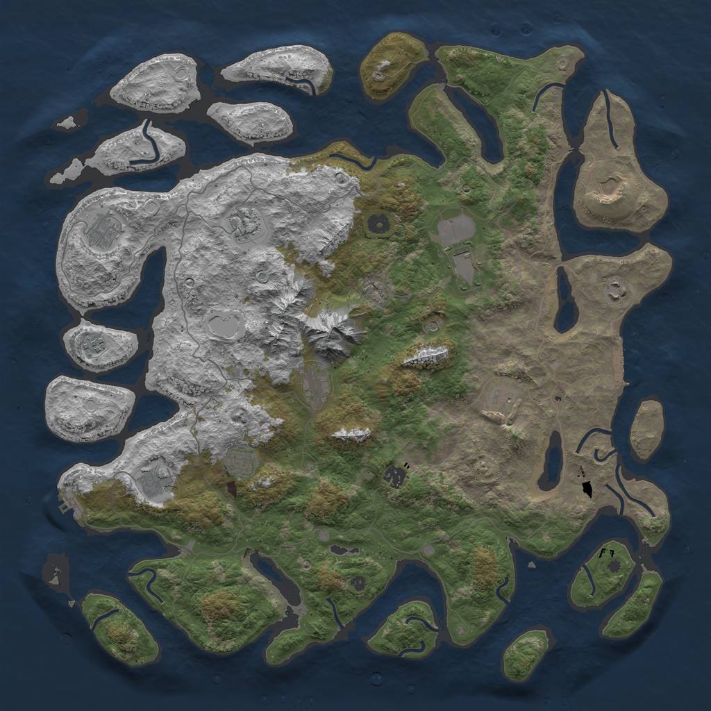 Rust Map: Procedural Map, Size: 5000, Seed: 1613508, 22 Monuments