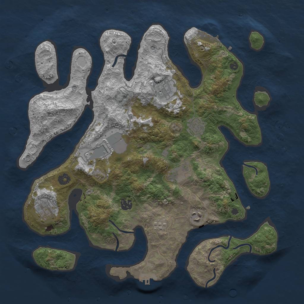 Rust Map: Procedural Map, Size: 3800, Seed: 21082021, 19 Monuments