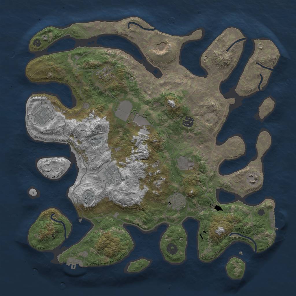 Rust Map: Procedural Map, Size: 4000, Seed: 5353152, 21 Monuments