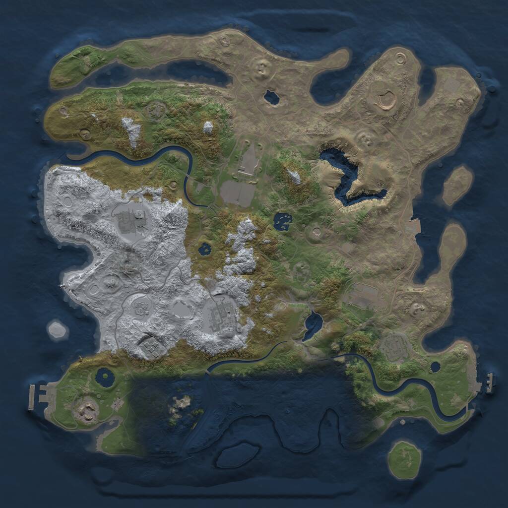 Rust Map: Procedural Map, Size: 4000, Seed: 5353152, 15 Monuments