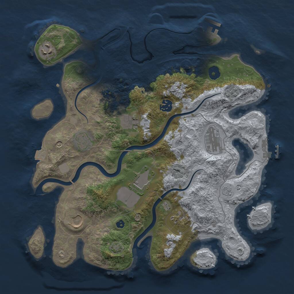 Rust Map: Procedural Map, Size: 3500, Seed: 232, 15 Monuments