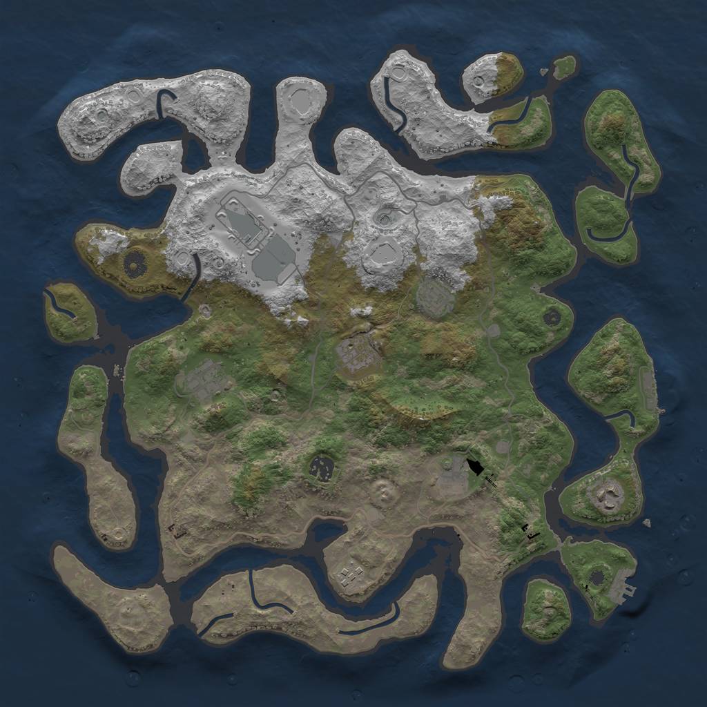 Rust Map: Procedural Map, Size: 4200, Seed: 441177, 19 Monuments