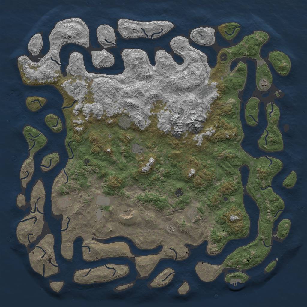 Rust Map: Procedural Map, Size: 6000, Seed: 787786087, 21 Monuments