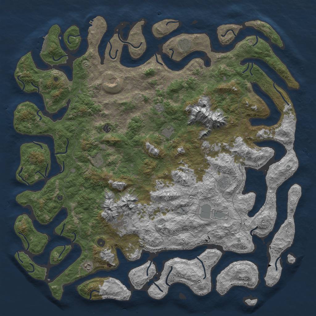 Rust Map: Procedural Map, Size: 6000, Seed: 295, 22 Monuments