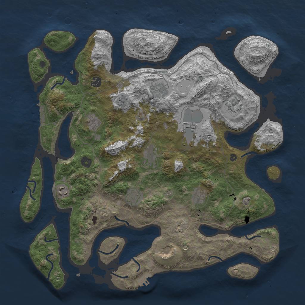 Rust Map: Procedural Map, Size: 4250, Seed: 1523716718, 22 Monuments