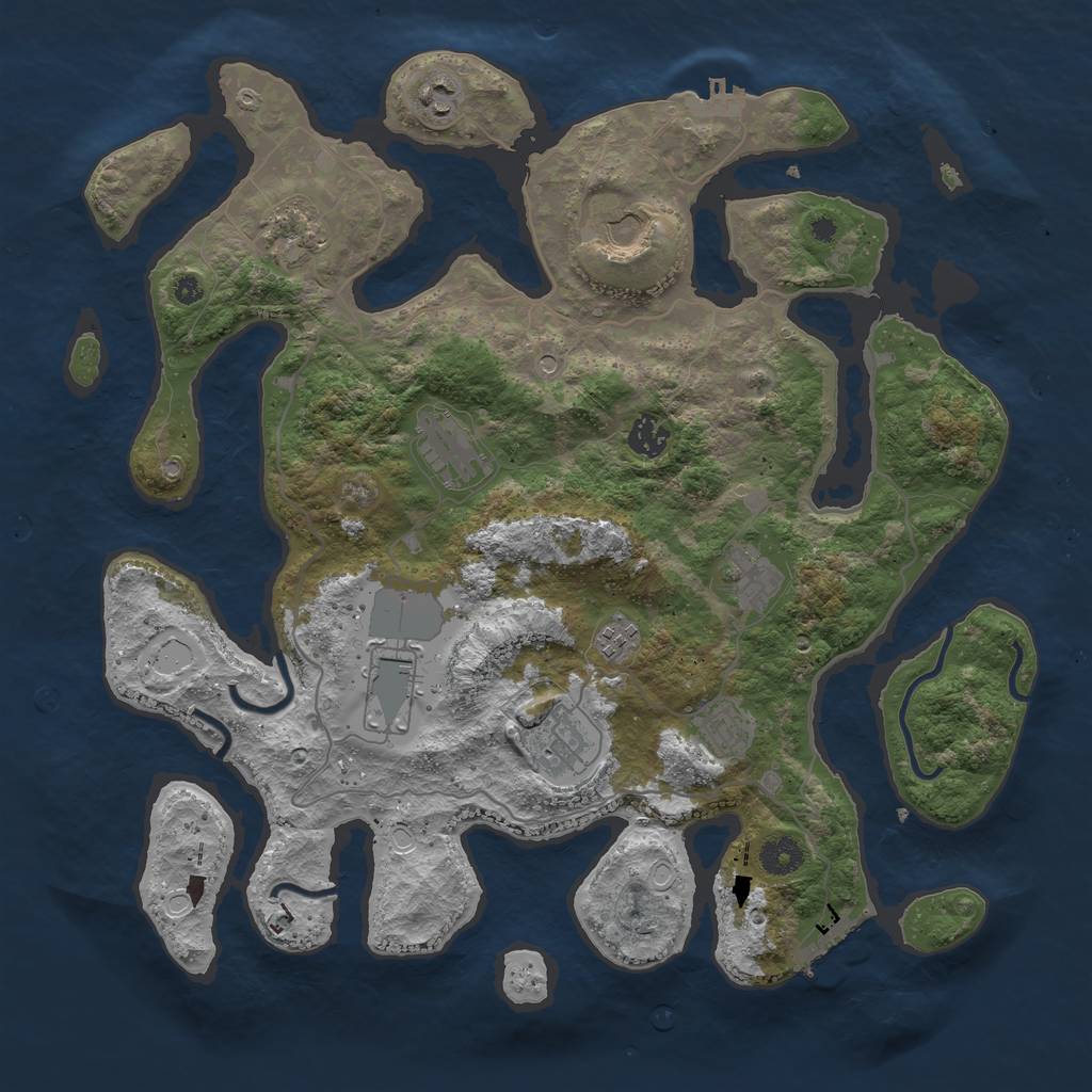 Rust Map: Procedural Map, Size: 4000, Seed: 6233220, 21 Monuments