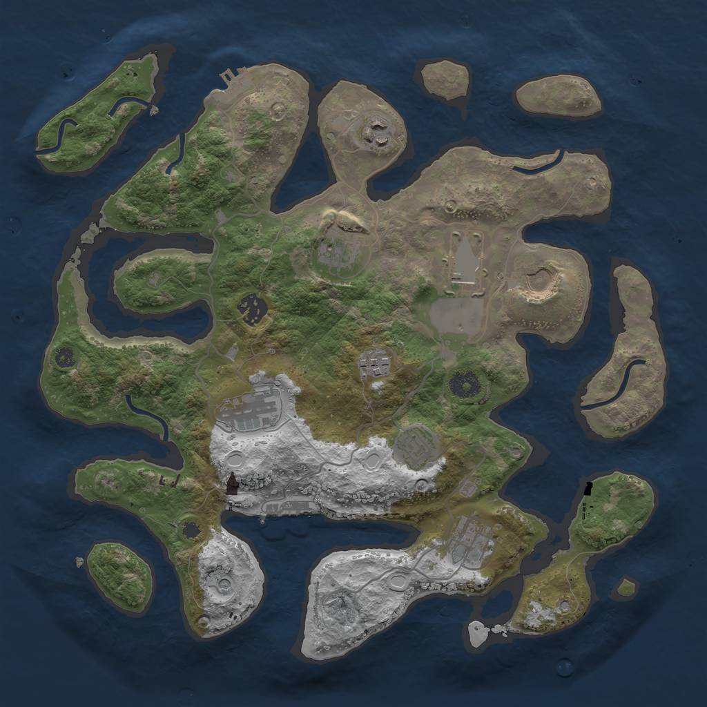 Rust Map: Procedural Map, Size: 3600, Seed: 1861972317, 20 Monuments