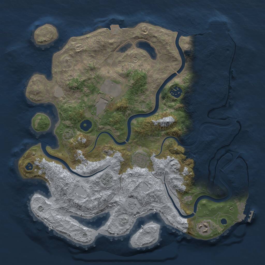 Rust Map: Procedural Map, Size: 3500, Seed: 100011989, 11 Monuments