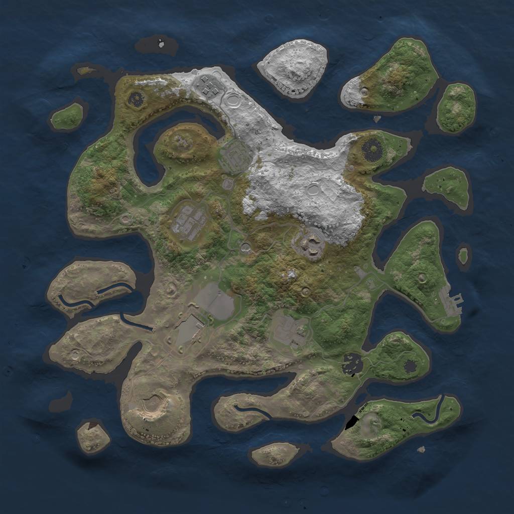 Rust Map: Procedural Map, Size: 3500, Seed: 5319514, 18 Monuments