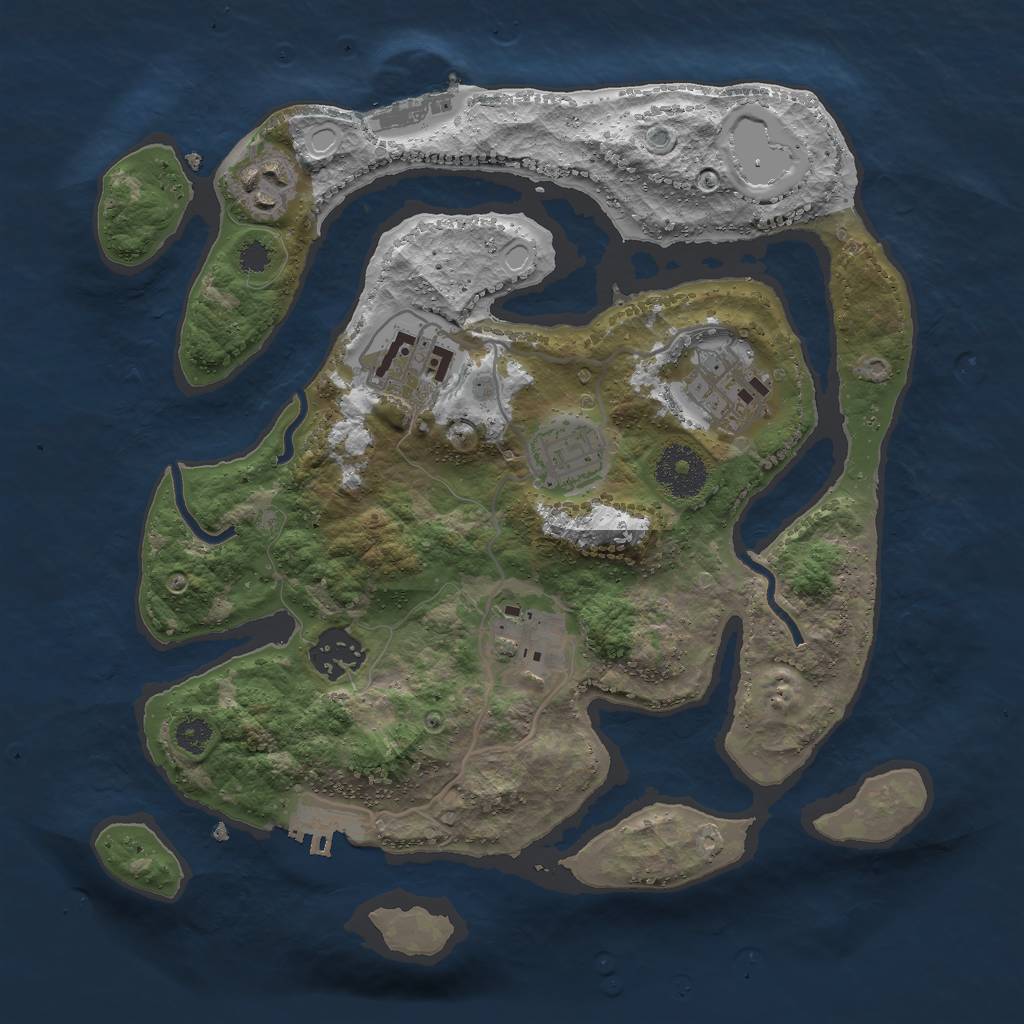 Rust Map: Procedural Map, Size: 3000, Seed: 3787646, 16 Monuments