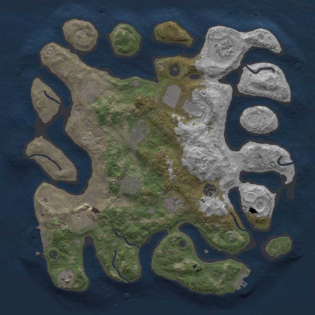 Rust Map: Procedural Map, Size: 3850, Seed: 688882800, 21 Monuments