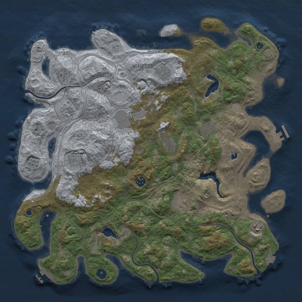 Rust Map: Procedural Map, Size: 4500, Seed: 116753329, 16 Monuments