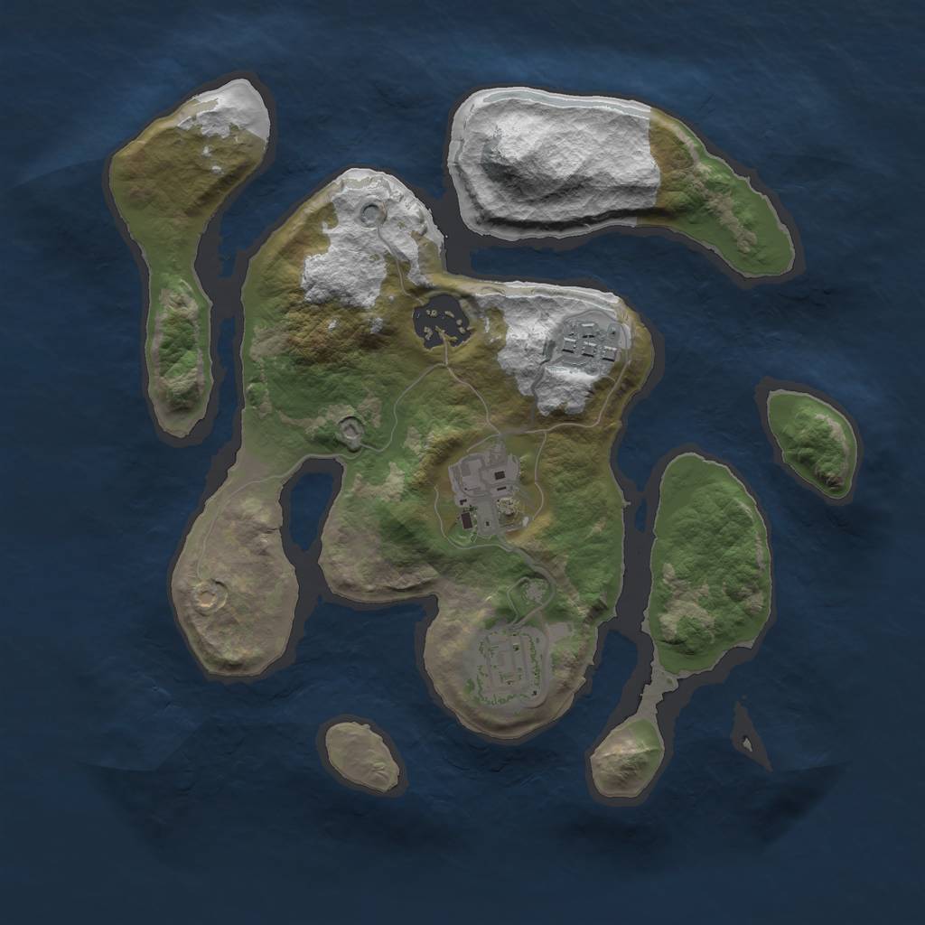 Rust Map: Barren, Size: 2500, Seed: 12354426, 6 Monuments