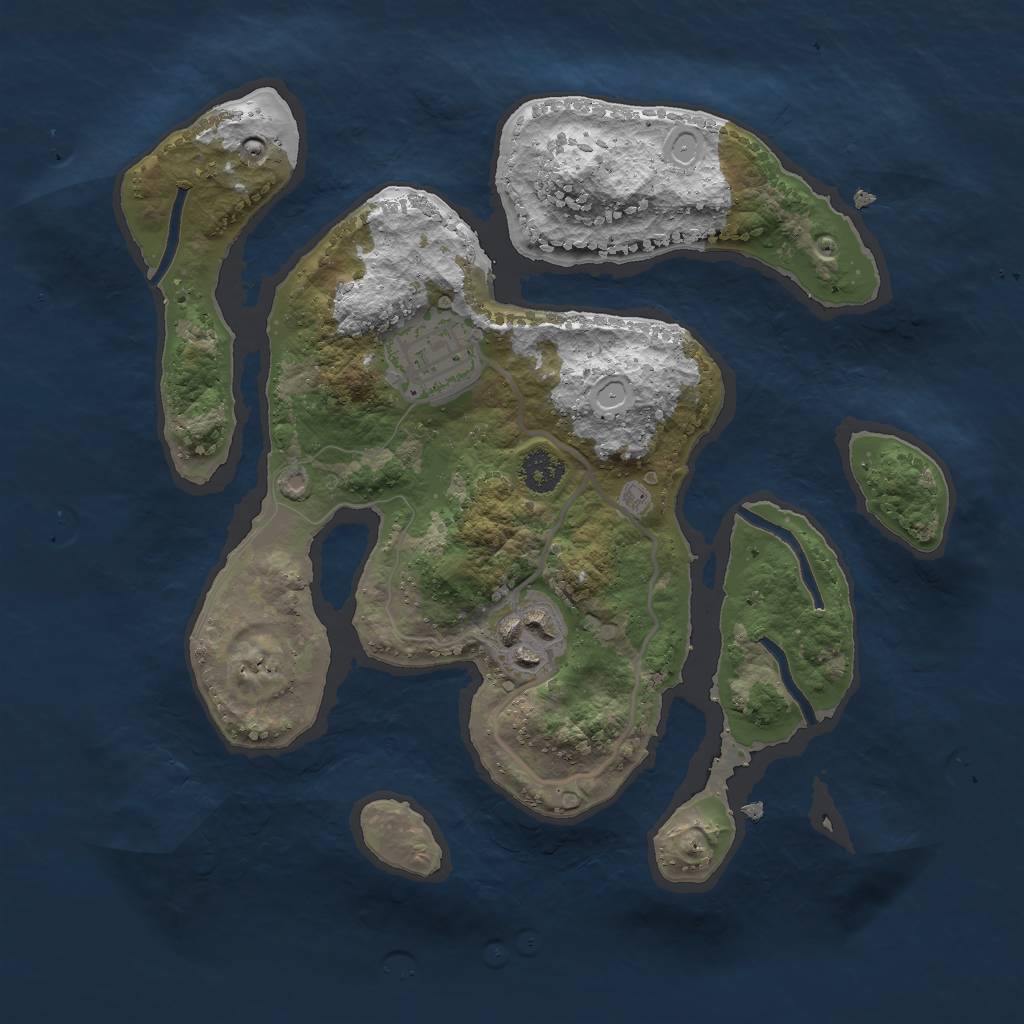 Rust Map: Procedural Map, Size: 2500, Seed: 12354426, 10 Monuments