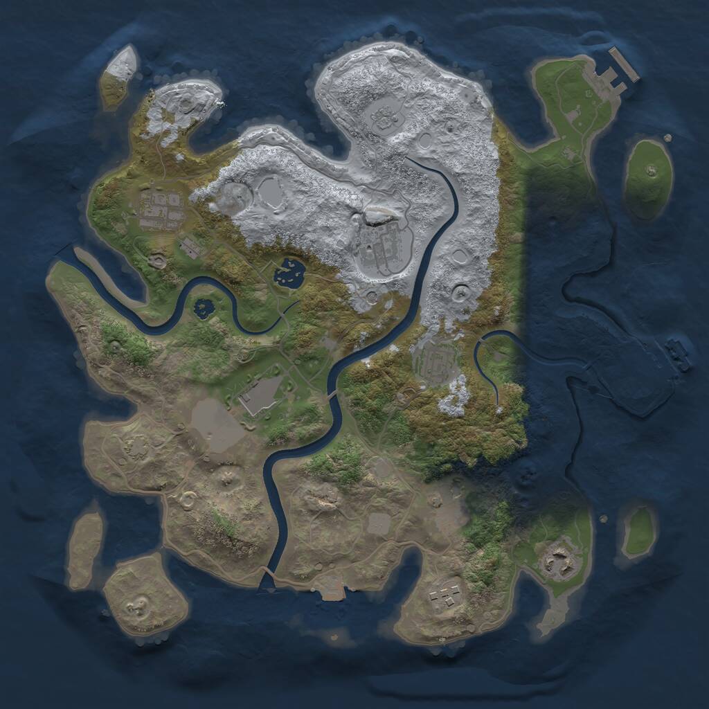 Rust Map: Procedural Map, Size: 3500, Seed: 4325345, 14 Monuments