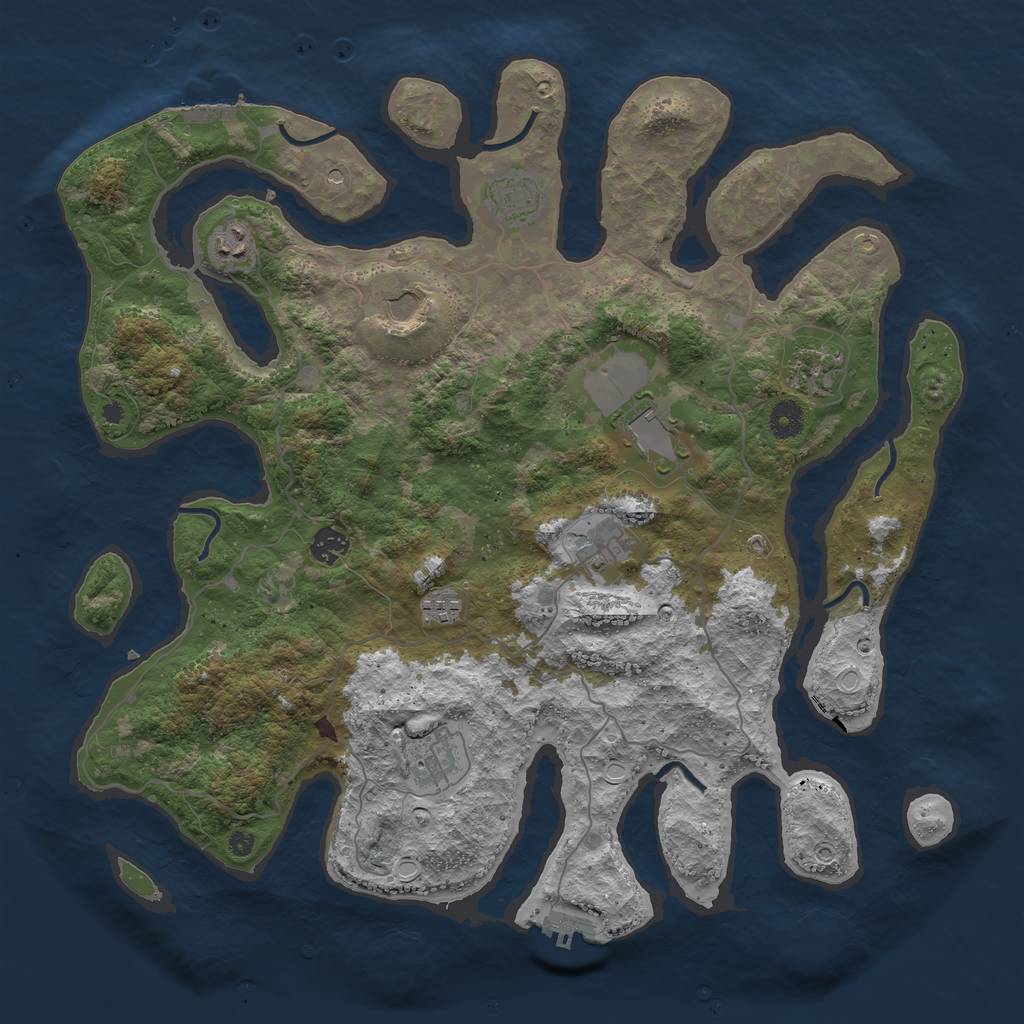 Rust Map: Procedural Map, Size: 4200, Seed: 510, 20 Monuments