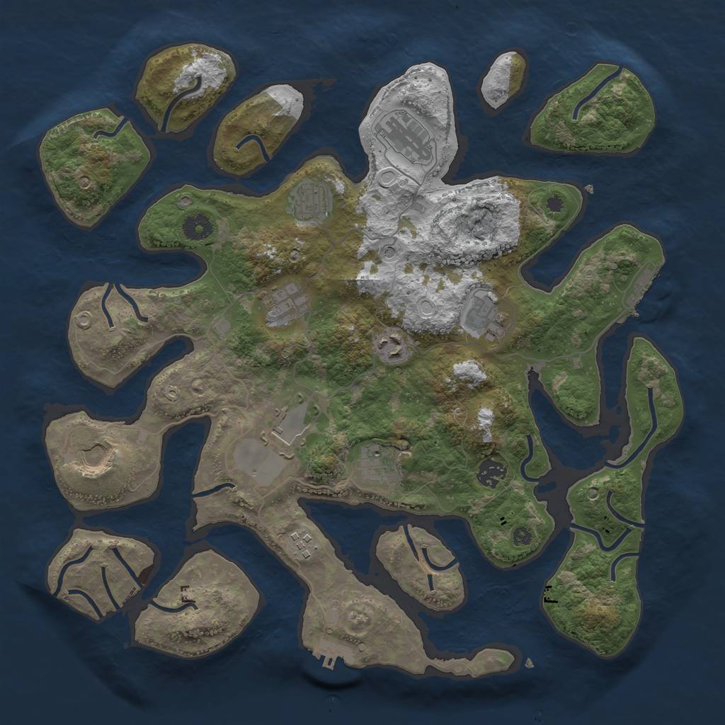 Rust Map: Procedural Map, Size: 3850, Seed: 1576080052, 21 Monuments