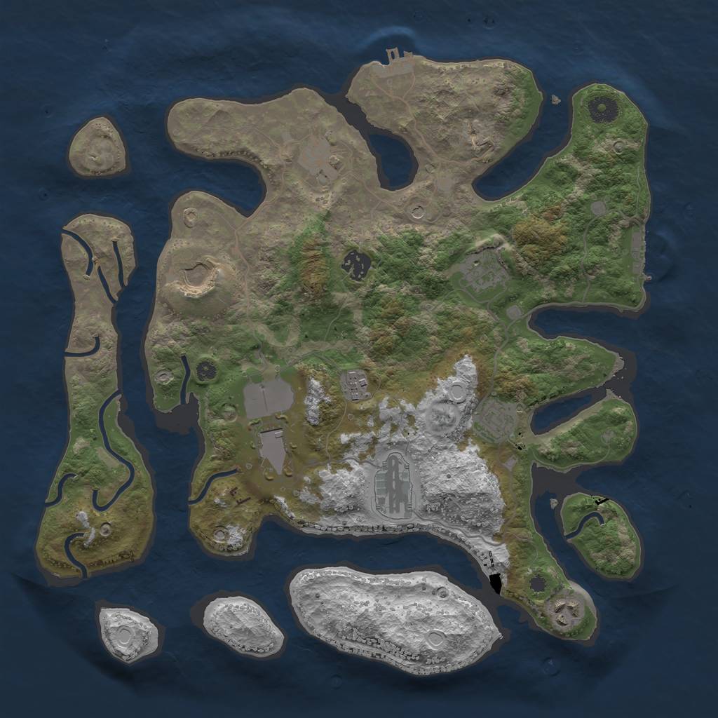 Rust Map: Procedural Map, Size: 3750, Seed: 935415, 20 Monuments