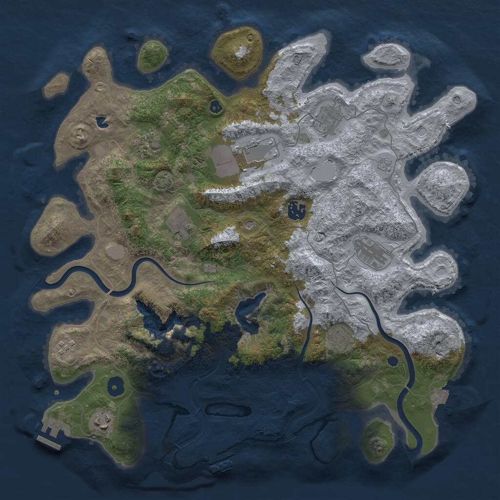 Rust Map: Procedural Map, Size: 4000, Seed: 8349, 15 Monuments
