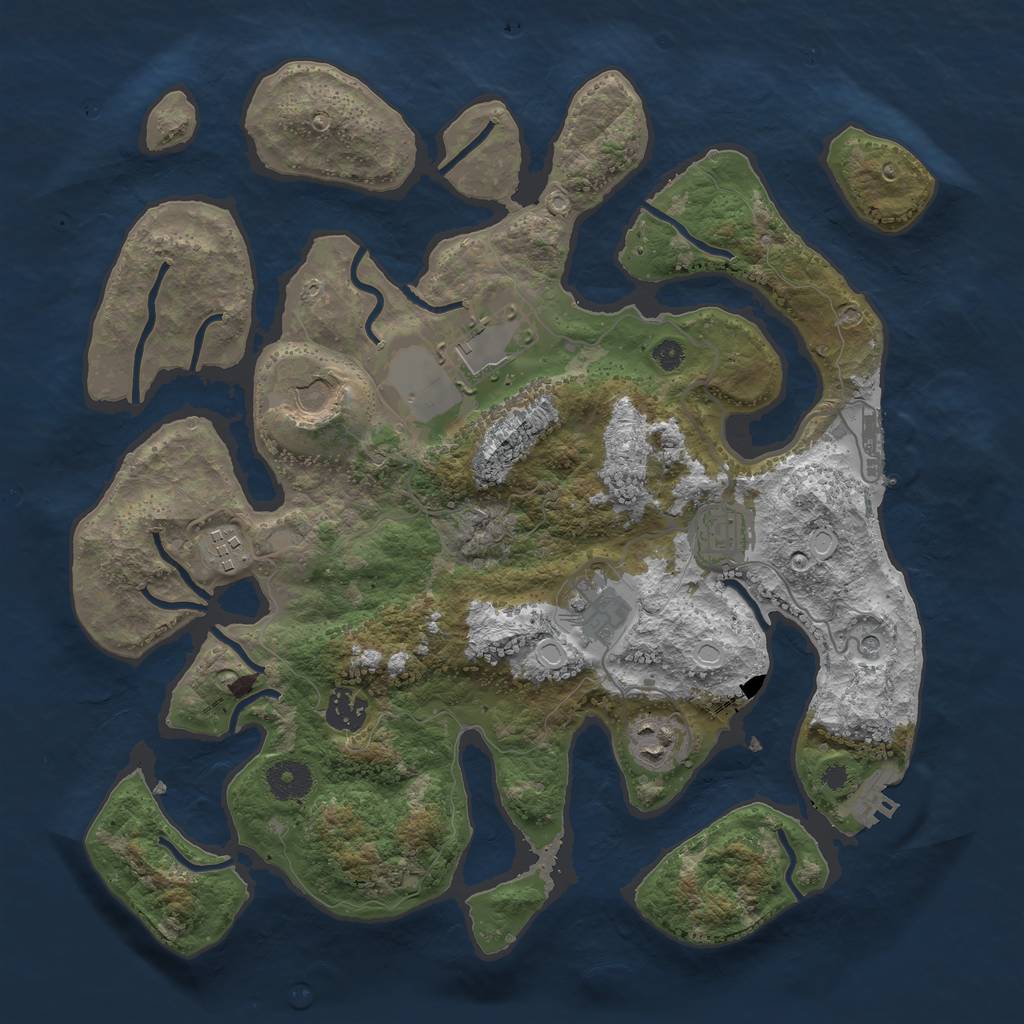 Rust Map: Procedural Map, Size: 3625, Seed: 13862, 18 Monuments