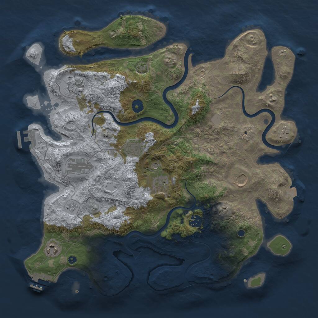 Rust Map: Procedural Map, Size: 3800, Seed: 210821, 14 Monuments