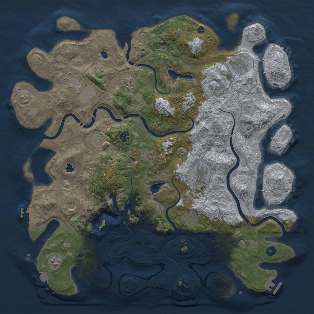 Rust Map: Procedural Map, Size: 4750, Seed: 2421783, 17 Monuments