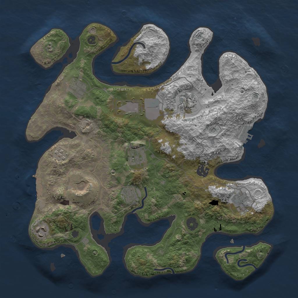 Rust Map: Procedural Map, Size: 3600, Seed: 6596, 21 Monuments