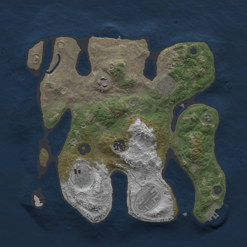 Rust Map: Procedural Map, Size: 3000, Seed: 162445853, 16 Monuments