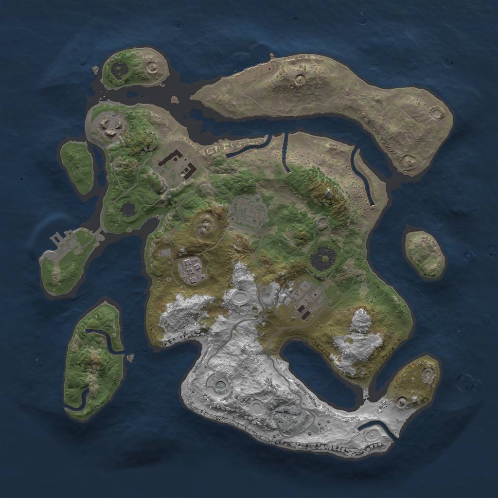 Rust Map: Procedural Map, Size: 3000, Seed: 52189451, 16 Monuments