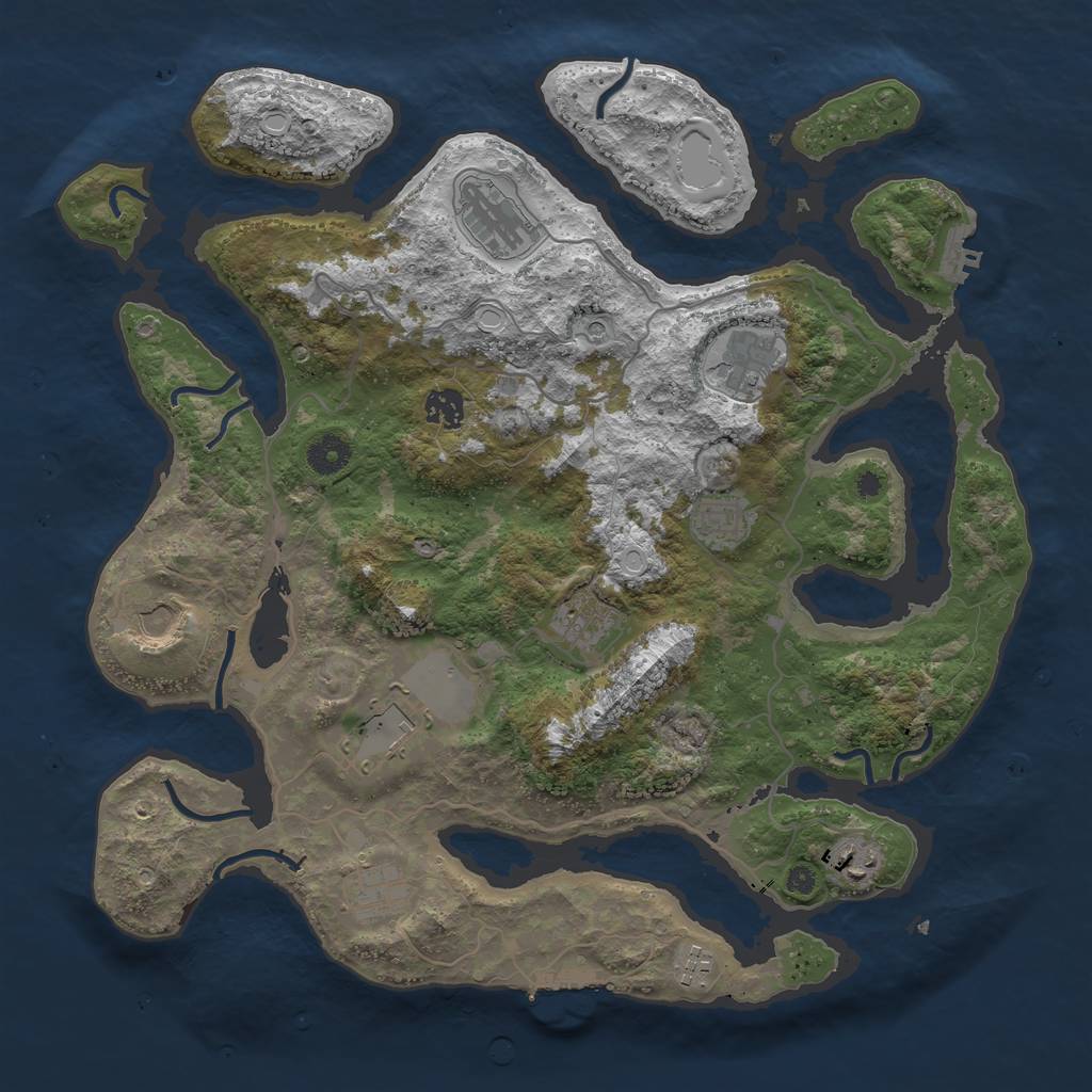 Rust Map: Procedural Map, Size: 4000, Seed: 14855, 21 Monuments