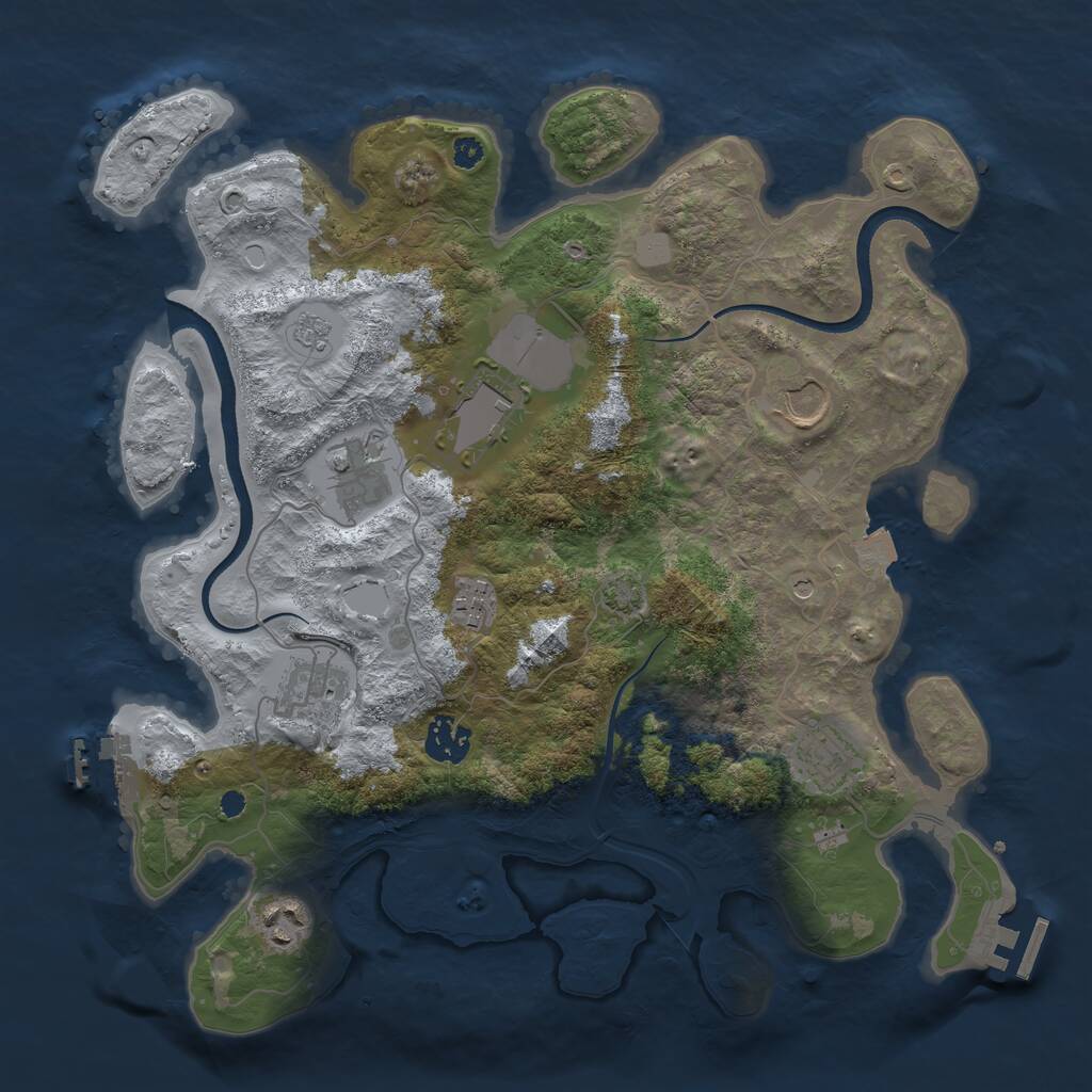 Rust Map: Procedural Map, Size: 3500, Seed: 15722, 14 Monuments