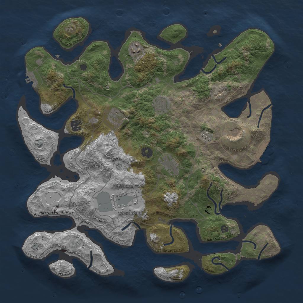 Rust Map: Procedural Map, Size: 4000, Seed: 1031983, 19 Monuments