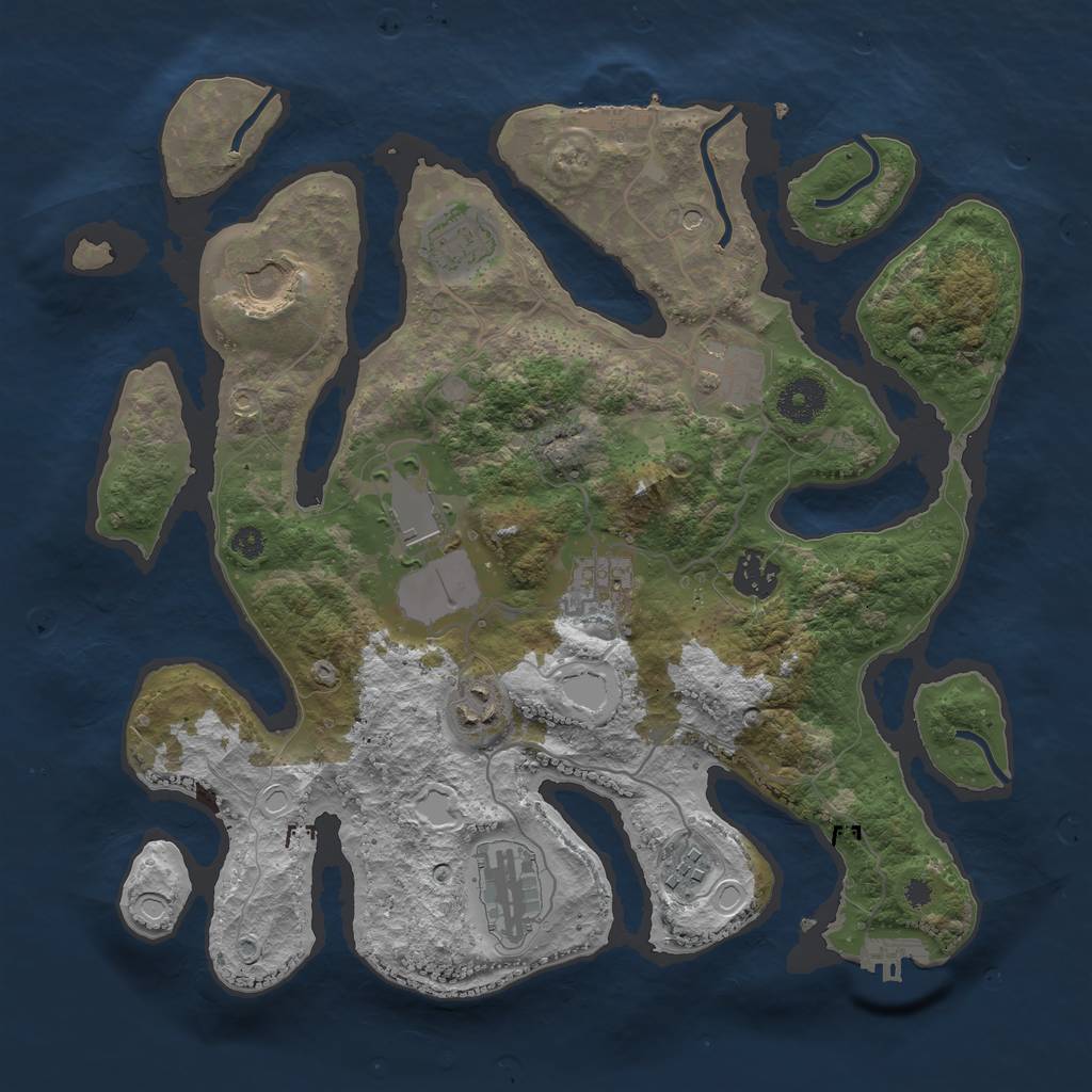 Rust Map: Procedural Map, Size: 3500, Seed: 1441986062, 20 Monuments