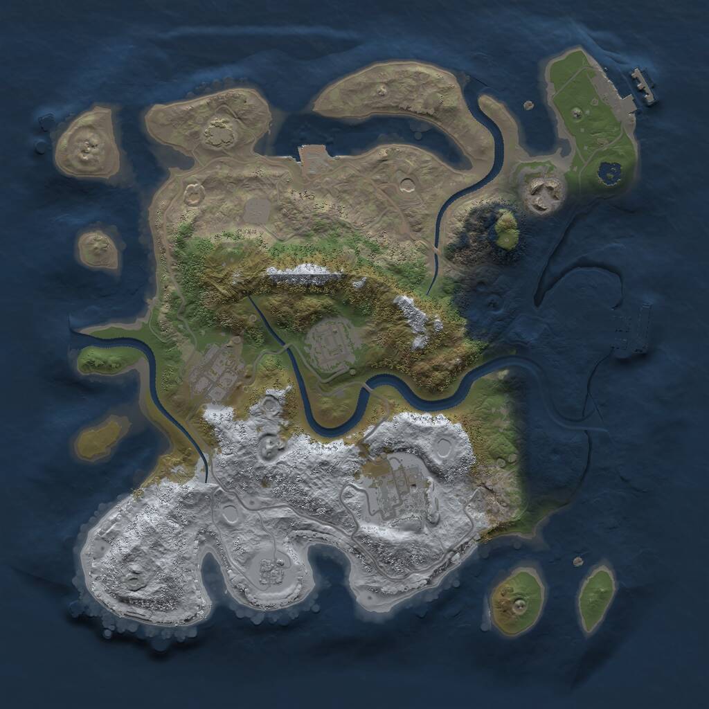 Rust Map: Procedural Map, Size: 3000, Seed: 354369698, 10 Monuments