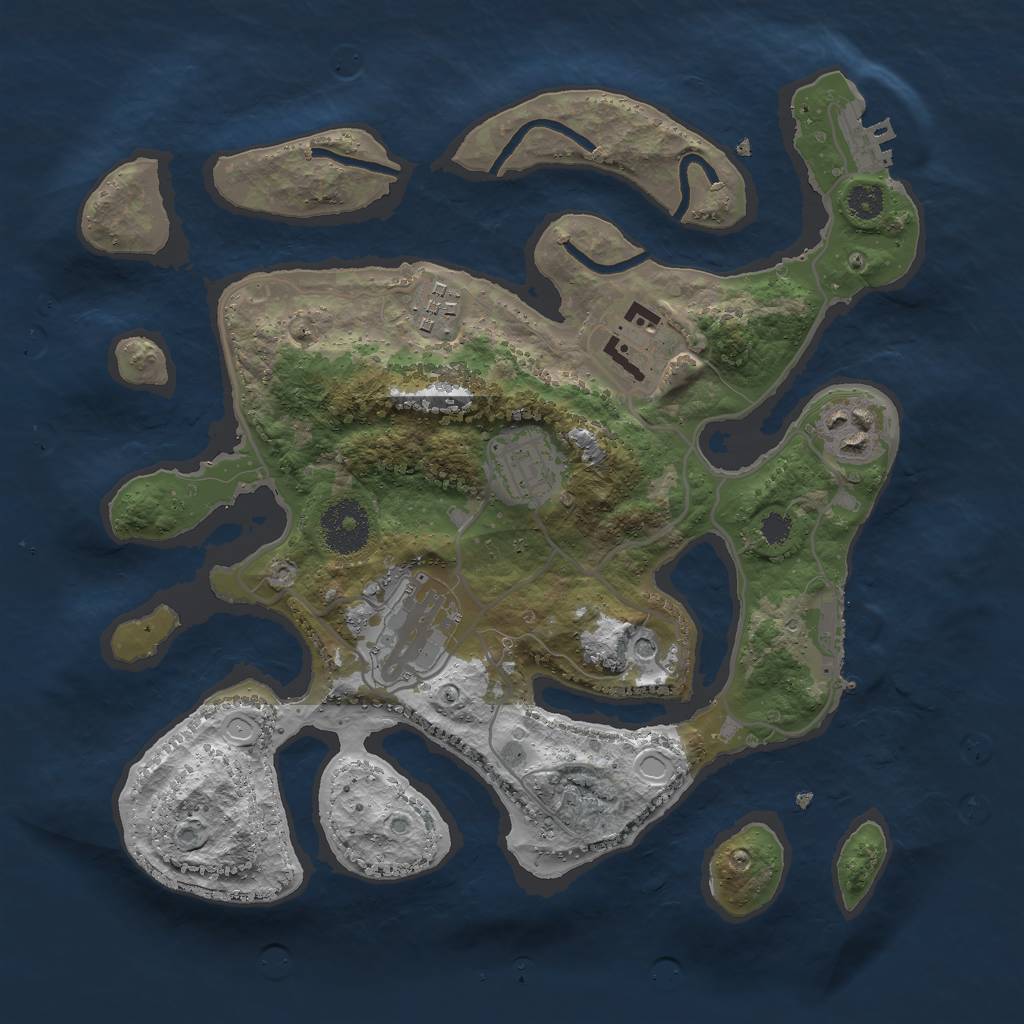 Rust Map: Procedural Map, Size: 3000, Seed: 354369698, 16 Monuments